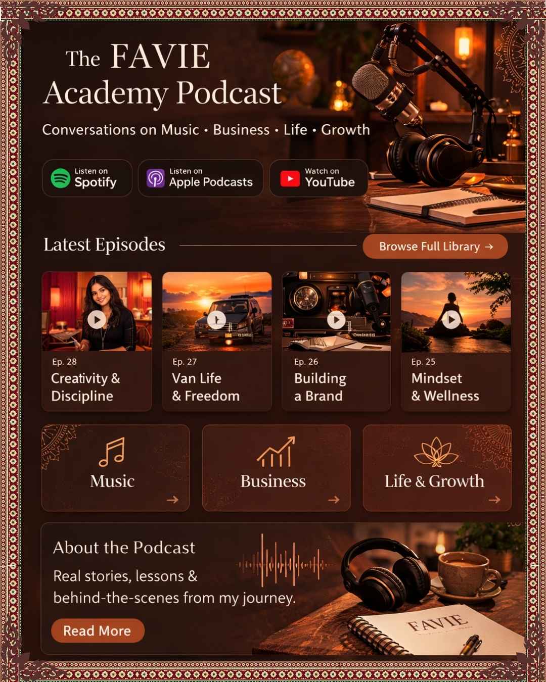 favie academy podcast library